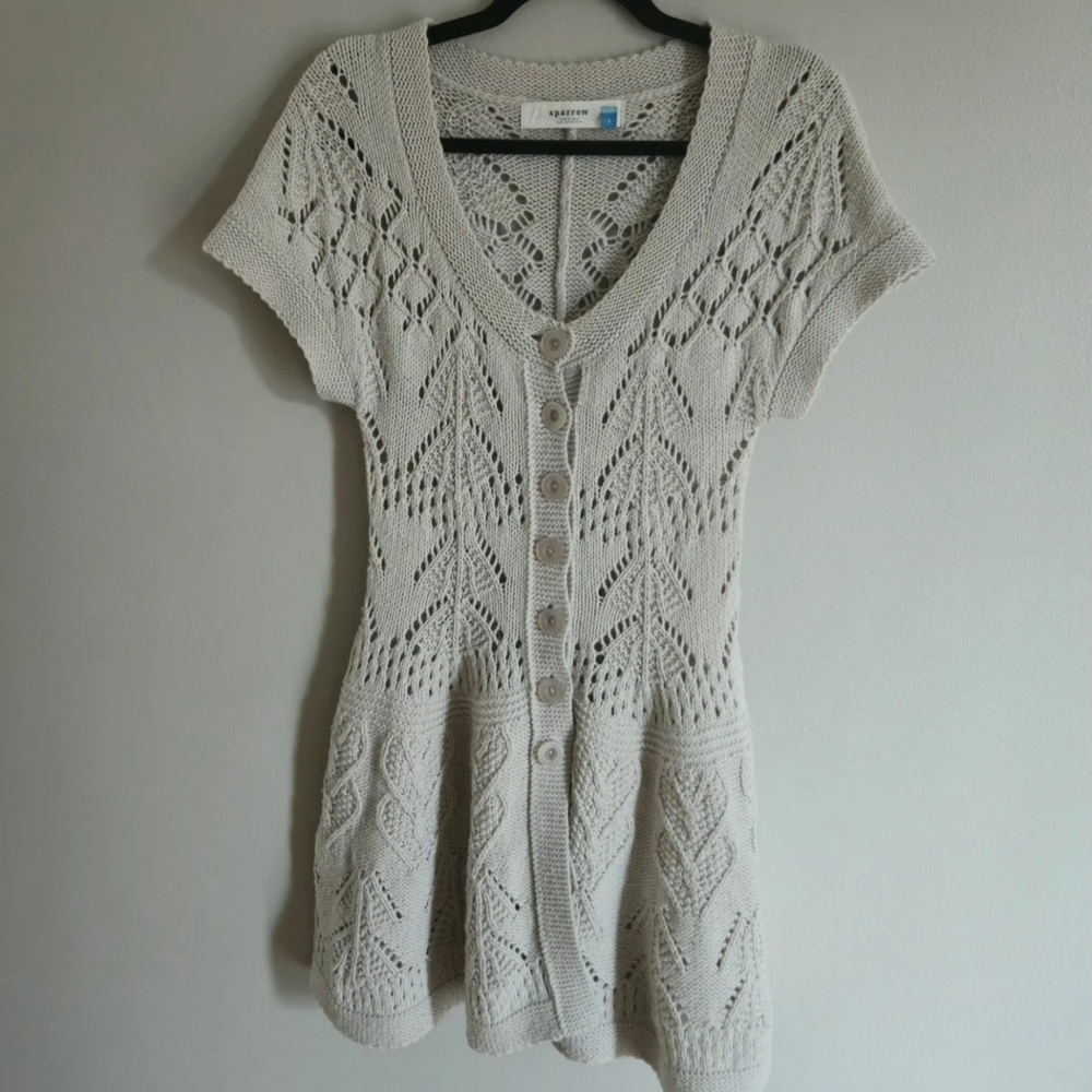 Sparrow Anthropologie Size Small Sweater Dress Sleeveless Cotton Wool Blend Boho